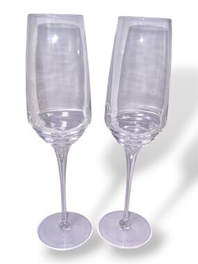 Luigi Bormioli Crystal Champagne Flute Glasses - Set of 2
